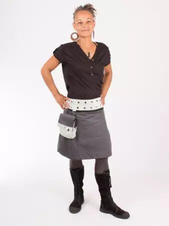Jupe r�versible Jag Design Puritain grey longue pi�ce mode longue au design sobre