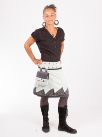 Jupe r&eacute;versible Jag Design Puritain grey longue v&ecirc;tement f&eacute;minin fluide &agrave; l'allure chic