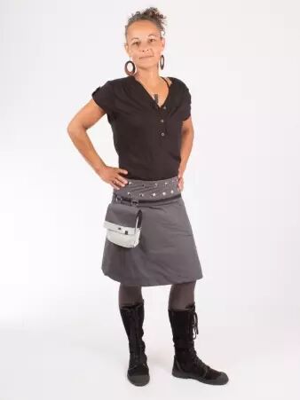 Jupe r�versible Jag Design Puritain grey longue pi�ce mode longue au design sobre