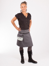 Jupe r&eacute;versible Jag Design Puritain grey longue cr&eacute;ation textile au tomb&eacute; &eacute;l&eacute;gant