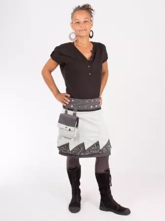 Jupe r�versible Jag Design Puritain grey longue pi�ce mode longue au design sobre