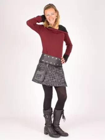 Jupe r�versible Denim style Digital Lign courte v�tement f�minin � la silhouette harmonieuse et au port� agr�able