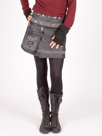 Jupe r�versible Denim style Digital Lign courte v�tement f�minin � la silhouette harmonieuse et au port� agr�able