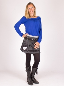 Jupe r&eacute;versible Denim style Japan courte article mode &agrave; l'esth&eacute;tique soign&eacute;e et facile &agrave; associer