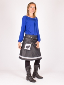 Jupe r&eacute;versible Denim style Polka Dot longue pi&egrave;ce vestimentaire au caract&egrave;re actuel et aux finitions propres