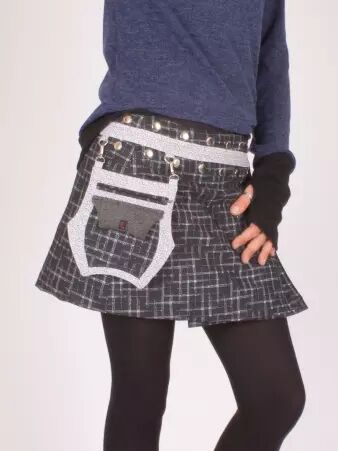 Jupe r�versible Smart Wool Digital Lign courte v�tement f�minin chaud � l'esth�tique contemporaine