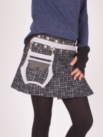 Jupe r&eacute;versible Smart Wool Digital Lign courte jupe r&eacute;versible courte en laine graphique Digital Lign