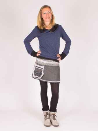 Jupe r�versible Smart Wool Digital Lign courte v�tement f�minin chaud � l'esth�tique contemporaine