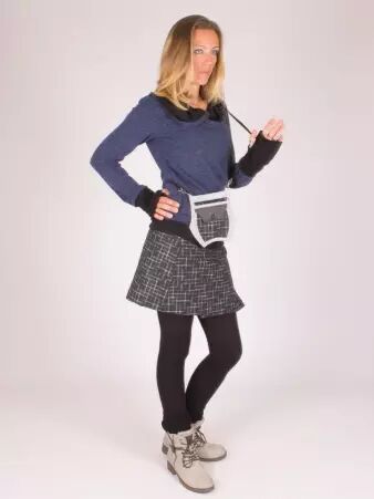Jupe r�versible Smart Wool Digital Lign courte v�tement f�minin chaud � l'esth�tique contemporaine