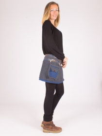 Jupe r&eacute;versible Smart Wool Eclectic Blue courte jupe r&eacute;versible courte au motif Eclectic Blue