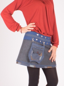 Jupe r&eacute;versible Smart Wool Milky Way courte jupe r&eacute;versible courte au motif Milky Way cosmique