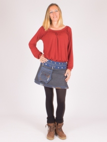 Jupe r&eacute;versible Smart Wool Milky Way courte pi&egrave;ce mode au design c&eacute;leste