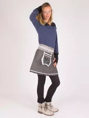 Jupe r�versible Smart Wool Digital lign mi-longue jupe r�versible mi-longue en laine �l�gante