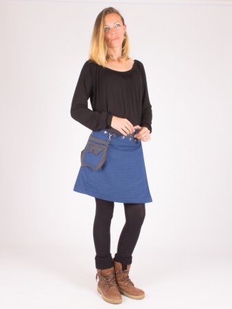 Jupe r�versible Smart Wool Eclectic Blue mi-longue v�tement f�minin confortable et chaud