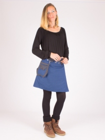 Jupe r&eacute;versible Smart Wool Eclectic Blue mi-longue v&ecirc;tement f&eacute;minin confortable et chaud
