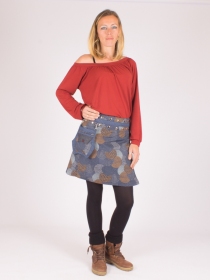 Jupe r&eacute;versible Smart Wool Milky Way mi-longue jupe r&eacute;versible mi-longue en laine au style c&eacute;leste