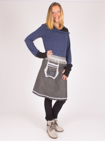 Jupe r�versible Smart Wool Digital Lign longue jupe r�versible longue en laine graphique