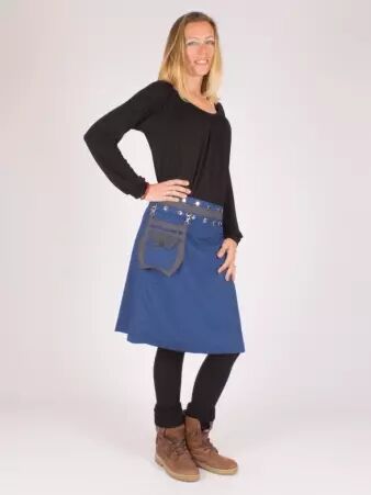 Jupe r�versible Smart Wool Eclectic Blue longue v�tement f�minin fluide et �l�gant