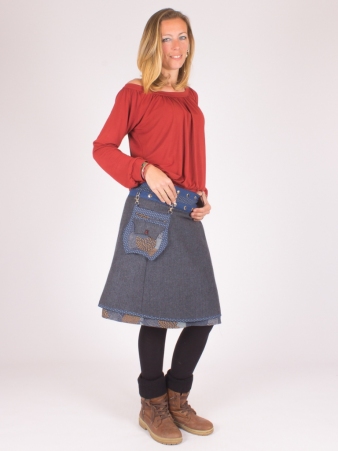 Jupe r�versible Smart Wool Milky Way longue jupe r�versible longue en laine au motif cosmique Milky Way
