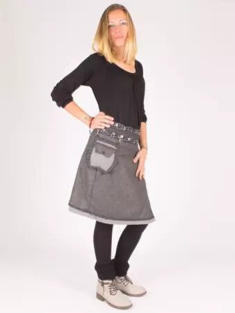 Jupe r�versible Smart Wool Seigaiha longue v�tement f�minin fluide � l'allure raffin�e