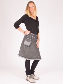 Jupe r&eacute;versible Smart Wool Seigaiha longue jupe r&eacute;versible longue en laine au motif ondul&eacute;