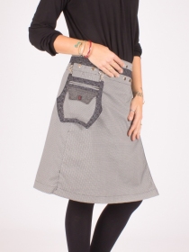 Jupe r&eacute;versible Smart Wool Seigaiha longue v&ecirc;tement f&eacute;minin fluide &agrave; l'allure raffin&eacute;e