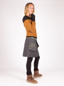 Jupe r&eacute;versible Campbell Scotland Tartan Kaki mi-longue v&ecirc;tement en maille &agrave; la coupe confortable et au style contemporain