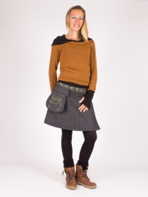 Jupe r&eacute;versible Campbell Scotland Tartan Kaki mi-longue pi&egrave;ce de pr&ecirc;t-&agrave;-porter au tomb&eacute; fluide et &agrave; l'allure moderne