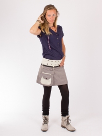 Jupe r&eacute;versible Mixity Eucalyptus courte jupe r&eacute;versible courte &agrave; l'imprim&eacute; eucalyptus et &agrave; l'allure naturelle