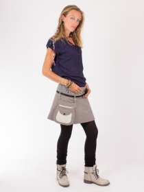 Jupe r&eacute;versible Mixity Eucalyptus courte cr&eacute;ation textile fra&icirc;che pens&eacute;e pour le quotidien