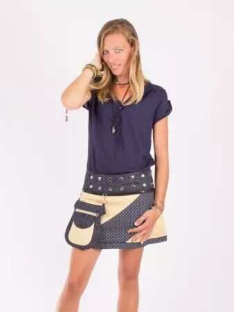 Jupe r�versible Mixity Honey courte pi�ce mode r�versible au style color�