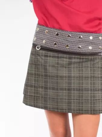 Jupe r�versible Mixity Olivine courte pi�ce mode r�versible au design doux