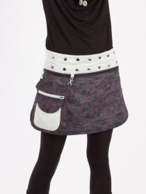 Jupe r&eacute;versible Mixity Puritain grey courte jupe r&eacute;versible courte au motif Puritain gris