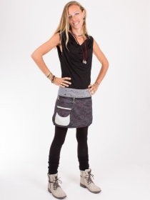 Jupe r&eacute;versible Mixity Puritain grey courte pi&egrave;ce mode r&eacute;versible au style structur&eacute;