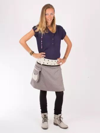 Jupe r�versible Mixity Eucalyptus mi-longue pi�ce mode polyvalente et facile � porter