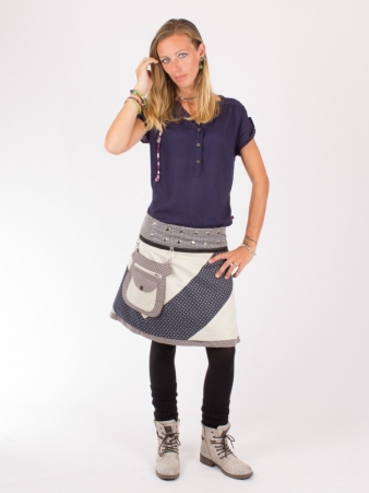 Jupe r�versible Mixity Eucalyptus mi-longue pi�ce mode polyvalente et facile � porter