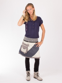 Jupe r&eacute;versible Mixity Eucalyptus mi-longue pi&egrave;ce mode polyvalente et facile &agrave; porter