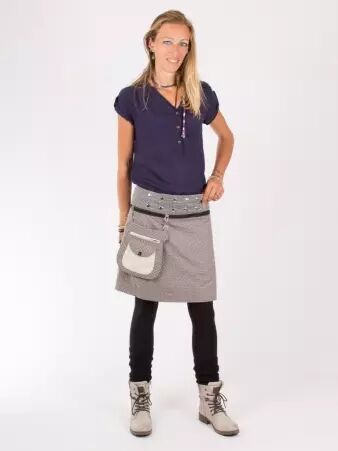 Jupe r�versible Mixity Eucalyptus mi-longue pi�ce mode polyvalente et facile � porter