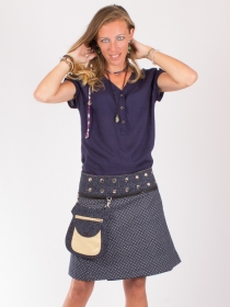 Jupe r&eacute;versible Mixity Honey mi-longue v&ecirc;tement f&eacute;minin graphique et moderne