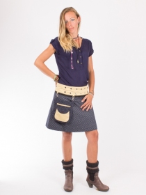 Jupe r&eacute;versible Mixity Honey mi-longue pi&egrave;ce mode polyvalente au style affirm&eacute;