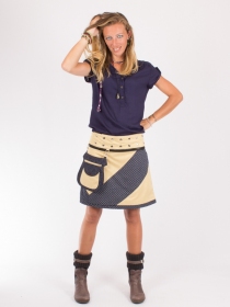 Jupe r&eacute;versible Mixity Honey mi-longue jupe femme facile &agrave; associer