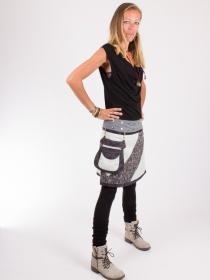 Jupe r&eacute;versible Mixity Puritain grey mi-longue v&ecirc;tement f&eacute;minin polyvalent et contemporain