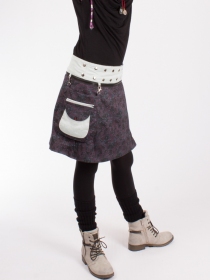 Jupe r&eacute;versible Mixity Puritain grey mi-longue pi&egrave;ce mode facile &agrave; associer