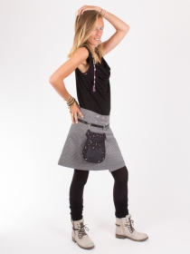 Jupe r&eacute;versible Mixity Stretch Limo mi-longue pi&egrave;ce mode polyvalente et facile &agrave; porter