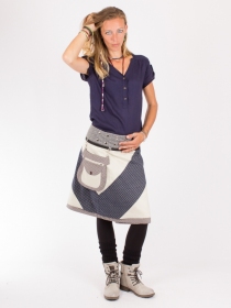 Jupe r&eacute;versible Mixity Eucalyptus longue cr&eacute;ation textile &agrave; la silhouette fluide et &eacute;l&eacute;gante