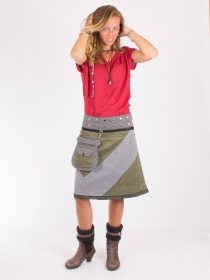 Jupe r&eacute;versible Mixity Olivine longue v&ecirc;tement f&eacute;minin fluide &agrave; l'allure naturelle