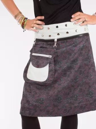 Jupe r�versible Mixity Puritain grey longue cr�ation textile �l�gante et moderne