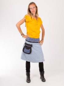 Jupe r&eacute;versible Mixity Stellar longue cr&eacute;ation textile fluide &agrave; la silhouette &eacute;lanc&eacute;e