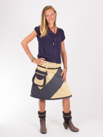 Jupe r&eacute;versible Mixity Honey longue cr&eacute;ation textile &agrave; la ligne fluide et &eacute;l&eacute;gante