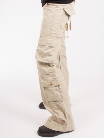 Pantalon Femme Mol&eacute;cule 45062 Beige v&ecirc;tement f&eacute;minin fonctionnel au style urbain